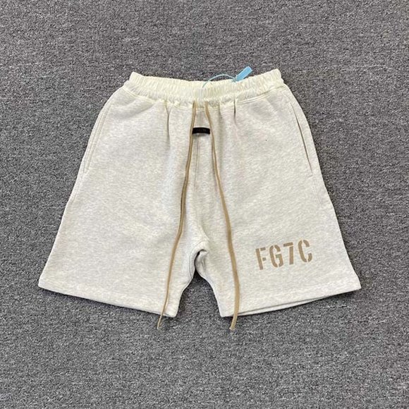 Fear Of God Fg7c Flocked Print Vintage White Drawstring Shorts - Picture 1 of 8